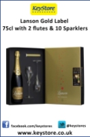 lanson-gold-label-75cl-with-2-flutes-and-sparklers
